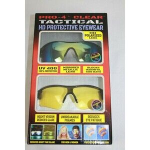 Pro 4 Clear Tactical HD Protective Eyewear Hunting Protective Eyewear 2 Pair